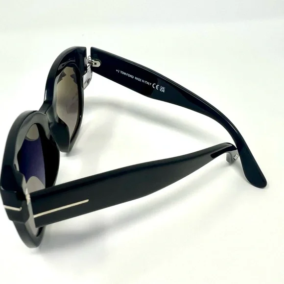 ❗️SOLD❗️TOM FORD Beatrix 52mm Shiny Black Sunglasses ~ Authentic Brand New - Picture 3 of 13